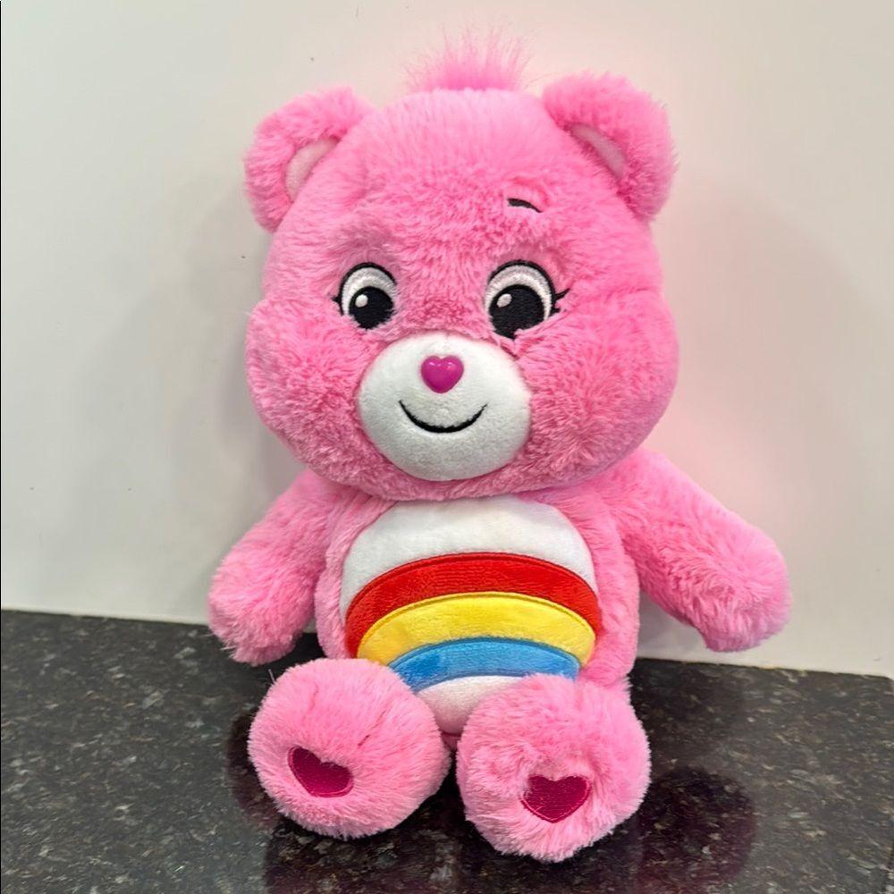 Care Bears -Cheer Bear Pink Rainbow Plush. Size 13”